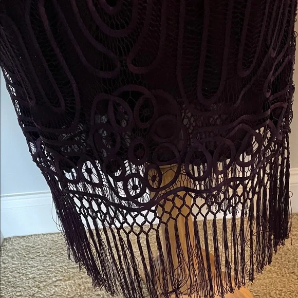 Guess Elegant Purple Midi Dress with Fringe - Picture 7 of 16